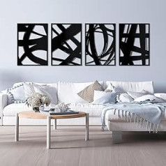 Abstrakts schwarze Metall-Wandkunst, 3D-Textur-Wandskulptur, modernes ausgehöhltes Design, Metall-Wanddekoration, geeignet für Zuhause, Wohnzimmer, Büros, Restorāni (schwarz, 43,2 x 30,5 x 7,6 cm)