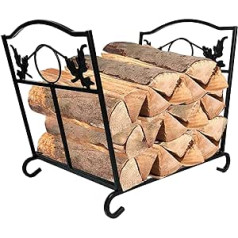 Āra iekštelpu Brennholz plaukti, Kamin Log Halter, Lagerung Träger aus Holz, Schwarz, Faltbar, Feuerstelle Herd dekoratīvās halter Zubehör