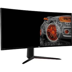 LG UltraGear spēļu monitors 34GN850-B.AED 86,7 cm – 34 collas, izliekts IPS, 144 Hz, 1 ms GtG, G-Sync, Free-Sync, HDR, HDMI, displeja ports, USB, austiņu izeja, melna