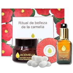 Camellia Beauty Ritual Pack - Japanese SAHO Ritual with Camellia Oil Contains Organic Camellia Oil, Face Cream with Camellia Oil, Face Soap with Camellia Oil and Three Exfoliating Silk Cocoons