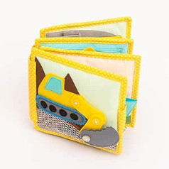 6-сторонняя мини-тихая книга Jolly Designs «Мой первый экскаватор», обучающая игрушка Монтессори, изготовленная из высококачественной ткани, для
