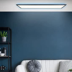 Lightbox Smart Home WIZ LED panelis — 120 x 30 cm — aptumšojams panelis — vadāms ar WiZ lietotni, izmantojot WLAN/tālvadības pulti — RGB — maks. 3800 lūmeni – regulējama gaiša krāsa – metāls/plastmasa melnā krāsā