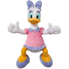 Disney Store Daisy Duck Vidēji mīksta plīša rotaļlieta, vidēji 33,0 cm, Ikonisks mīksta rotaļlietu tēls rozā un purpursarkanā kleitā ar izšūtām acīm, piemērota visu vecumu cilvēkiem