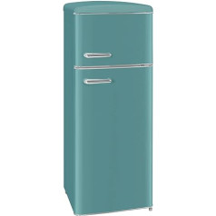 Изысканный ретро-холодильник RKGC270-45-H-160E Голубиный синий | Объем 206 л | Отдельностоящий ретро-холодильник с морозильной камерой | Дверные и ст