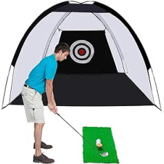 Golfa treniņu tīkls — golfa šķembu tīkls ar paklājiņu, salokāms golfa treniņu tīkls, pārnēsājams golfa tīkls dārzam iekštelpām