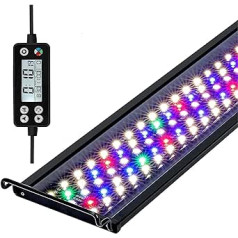 Akvārija LED apgaismojums, 42 W aptumšojams akvārija apgaismojums ar taimeri 120 cm 2815 lūmenu akvārija zivju tvertņu zivju iekārta ar regulējamu kronšteinu