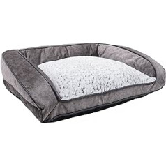 Rosewood medium dog bed machine washable, super soft, fleece-lined dog bed made of imitation suede, gray, 68 cm