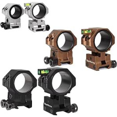 „WestHunter Optics“ tikslumo „Picatinny“ šautuvo taikiklio žiedai, 34 mm vamzdis, reguliuojamo aukščio šautuvo taikiklio laikiklis su lygio 30 mm ir 25,4 mm adapteriu | 34-40 mm Vidutinis aukštis