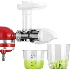 Gdrtwwh Juicer Attachment for KitchenAid Stand Mixer, Slow Juicer Citrus Juicer Accessories, Chew Juicer Attachment Vegetables and Fruit (White)