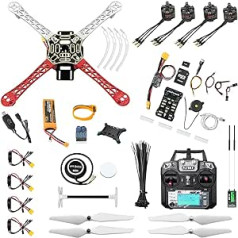 HAWK'S WORK F450 drona komplekts, rāmis + Pixhawk + GPS + barošanas modulis + ESC + bezsuku motors + dzenskrūve + akumulators + RC raidītājs un uztvērējs + piederumi + ģildes grāmata un video (komplekts A)