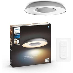 Philips Hue White Ambiance Silent Ceiling Light Alumīnija 2350 lm ar reostata slēdzi, aptumšojams, visas baltās nokrāsas, vadāms, izmantojot lietotni, saderīgs ar Amazon Alexa (Echo, Echo Dot)