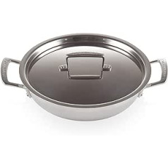 Le Creuset 3-slāņu nerūsējošā tērauda sekla kastrolis - 24 cm