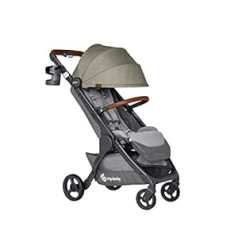 Ergobaby Metro+ Deluxe Rat Ram Buggy ar noliekšanas funkciju, Premium bērnu bagijs no dzimšanas līdz 22 kg, Salokāms un saderīgs ar automašīnas sēdekli, Stūre ar regulējamu augstumu, Empire State Green