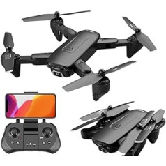 LUXWALLET SG ProX5 Quadcopter RC drons ar Full HD kameru, pārnēsāšanas soma, attālums no 30 km/h-200 m, melns