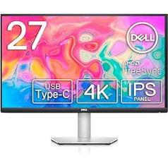 Dell S2722QC 27 collu USB-C monitors, 4K UHD 3840 x 2160, 60 Hz, 4 ms (ekstrēms), IPS pretatspīduma, 16:9, 2 x HDMI, USB-C, platīna sudrabs