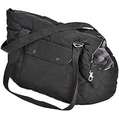 Bobby Promenade – Hunde- und Katzentrage Small Size 50x32x30 cm – Hundetragetasche, Katzen mit Transport-Schultergurt, Rucksack für Haustiere, Schwarz Größe M