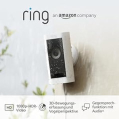 Ring Außenkamera Pro Netzstecker (Stick Up Cam Pro) | Pārskatīšanas kamera ar 1080p-HDR-Video, WLAN, 3D-Bewegungserfassung, Alexa saderīga | 2 Sicherheitskameras