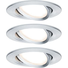 Paulmann 93679 Nova Plus LED Einbauleuchte inkl. Monēta Einzelleuchte Schwenkbar Eckig 84x84mm 50° 6W 230V dimmbar 2700K Alu Spot Einbaustrahler Einbauleuchte