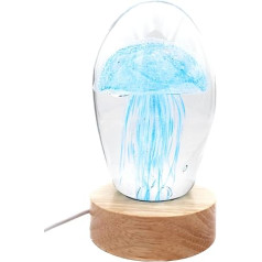 Apsipirkite! Medusa Blue 3D Crystal fluorescencinė lempa su pagrindu ir LED šviesa + dovanų dėžutė