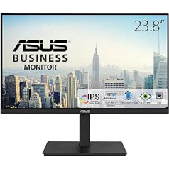 ASUS Business VA24ECPSN — 24 collu Full HD monitors — 16:9 IPS panelis, 1920 x 1080, 75 Hz, bez rāmja, ergonomisks — RJ45, DisplayPort, HDMI, USB-C ar 65 W, USB centrmezgls