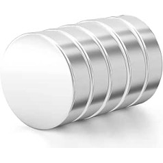 Realth MC307 Magnets 40 mm x 10 mm Pack of 5 Round Magnets for Fridge Office Science Project Building and Crafts