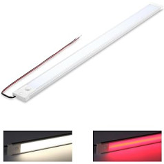 acegoo 12 V LED apakšgaismas kemperis 8 W 860 lm 51 cm aptumšojams iekšējais apgaismojums ar integrētu reostata slēdzi un sarkano naktslampiņu laivu jahtas karavānas kempera skapim (4000 K)