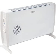 ARDES - SMOOTHY AR4C05 elektriskais karstais konvektors 1700/2000W, elektriskais sildītājs mājas un biroja apkurei, ventilatora sildītājs ar termostatu, karstā gaisa konvektors 3 jaudas līmeņi, balts