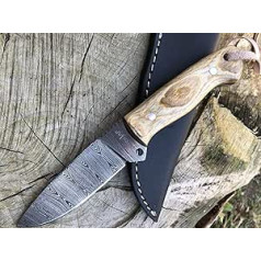 Perkin Damascus Knife Medību nazis ar apvalku Sharp SK500
