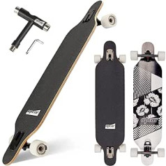 Apear ® Longboard with Lock & T-Tool | 100 kg | Includes Attached Lock Device | ABEC 9 Ball Bearings | For Adults, Teenagers & Children