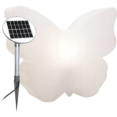 8 сезонов Design Shining Butterfly Solar LED Декоративная лампа Butterfly 40 см (белая) с солнечным модулем и лампочкой теплого белого цвета, настольная лампа, ла