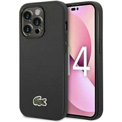 Чехол Lacoste LCHMP14XPVCK для iPhone 14 Pro Max 6,7 дюйма, черный жесткий чехол Iconic Petit Pique