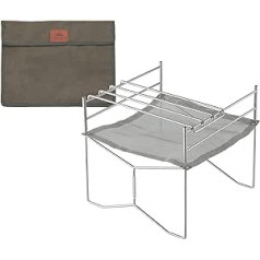 Campingmoon SOLO-303 pārnēsājama sieta ugunskura bedre ar grila režģi 41,6 x 41,6 x 32,6 cm (G x P x A) soma