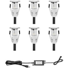 7 krāsas, nerūsējošā tērauda 'Enterre lampa, diametrs 15 mm, LED, IP67, ūdensizturīgs, celiņš, kāpnes, iekšpagalms, 6 gaismas diodes, zils