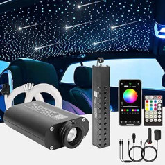 CHINLY Bluetooth Meteor 16 W RGBW APP LED optiskās šķiedras gaismas staru griestu lampu komplekts App 550 gabali x 0,75 mm x 4 m optiskā šķiedra mājām/automobilim