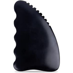Ori MAGICI veido kūno masažo įrankiai, unikalus 9 kraštų Gua Sha Bian akmuo, 3D Gua Sha akmuo su grioveliais, švelnus šveitimo masažo įrankis juodas (pakavimo maišelis)
