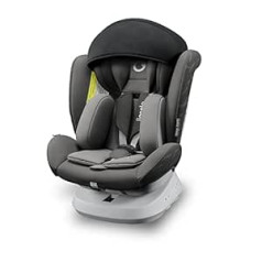 LIONELO Bastiaan ONE bērnu sēdeklītis no dzimšanas 0-36 kg Isofix Top Tether 360 grādos grozāms atpakaļ uz priekšu sānu aizsardzība 5 punktu drošības jostas, kas paredzētas bezrūpīgam sēdeklim (pelēks grafīts)