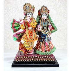 eSplanade Resin Radha Krišna uz krēsla Murti Elka statujas skulptūra (Radha Krišna stāv)