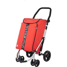 CARLETT - 4 riteņu salokāmi iepirkumu ratiņi ar 10L izotermisku maisiņu | Lielas ietilpības iepirkumu ratiņi (40L/25kg) | Lett460 | sarkans