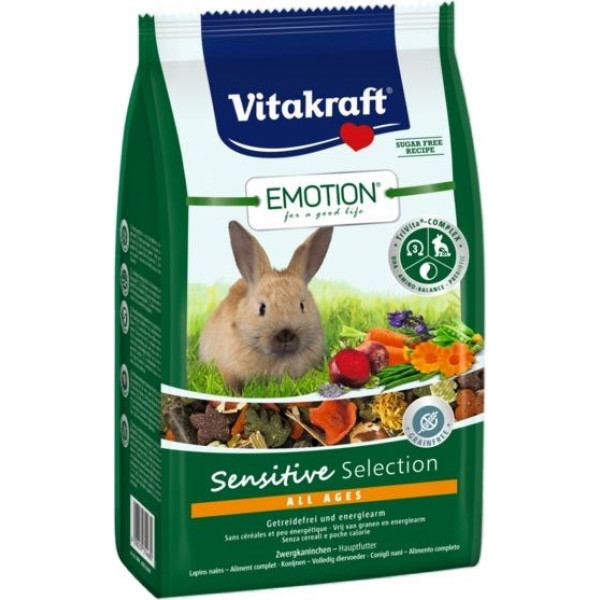 Vitakraft emotion sensitive triušių ėdalas 600g