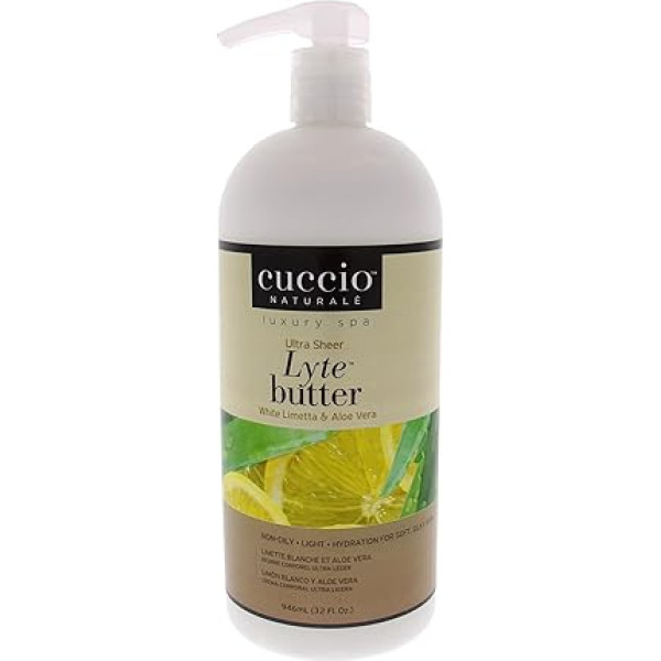 Cuccio - Ultra Sheer Lyte sviests - Baltā Limete un Alveja Vera - Unisex - ķermeņa sviests - 32 oz