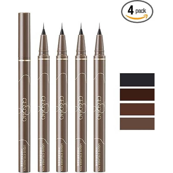 Mmcute Набор жидких карандашей для глаз, Hyper Precise Liner Matte Black Brown Eyeliner Pencil, гладкий, быстро сохнет, передает цвет, водостойкий, устойчивый к поту, д