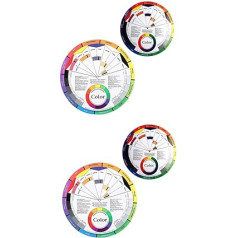 ‎Minkissy minkissy Set of 4 Learning Instructions for Mixing Colours, Creative Colour Card, Colour Circle Combinations, Nails, Colour Manicure Tools, Colour Theory Diagram, Colour Spectrum, Wheel Pigment,