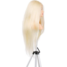 Benkeg Doll Head - 70% Real Hair Mannequin Head for Braiding Doll Head for Hairdressers Professional Cosmetology Dummy Head