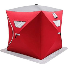 VEVOR Outdoor Camping Tent 228 x 228 x 203 cm Ice Fish Shelter 7.5 x 7.5 x 6 Feet, Ice Fish Shelter 300D Oxford Fabric, Ice Fishing Tent PVC Suitable for Night Fishing, Winter Fishing, Camping,