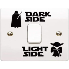 2 Sets of Light Side Dark Side Vinyl Stickers for Light Switches for Sticking, Beautiful Decoration for Children's Room, Fans or for the Wall as Tattoo, Highlight for Children's Room or Bathroom