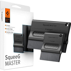 Spigen SqueeG Master Squeegee with Suede Edges, Pack of 2 (1 Large and 1 Small), Magnetic, Comfort Grip, Suitable for Car Foiling, Tint Film, Window Film and Daily Use