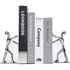 Bookends, MerryNine Metal Small Humanoid Bookends for Bookshelf, School, Home, Office, Library