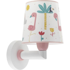 Dalber 82469 E27 Bērnu sienas lampa ar mākoņiem Flamingo flāmu dzīvnieki