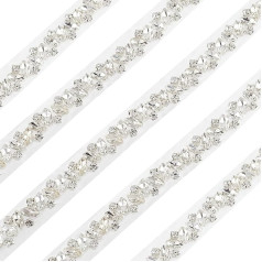 FINGERINSPIRE 1 jards 15 mm stikla rhinestone Applique Trim dzelzs uz Crystal Trim, Bling Crystal Edge Trim lentes lentes lentes lentes Hotfix Rhinestone apdares ar sakausējuma bāzi DIY līgavas jostas rotājums