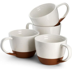 DOWAN Набор из 4 кружек - 530 мл Стильный набор современных кофейных чашек - Безопасен для посудомоечной машины и микроволновой печи, устойчив к 